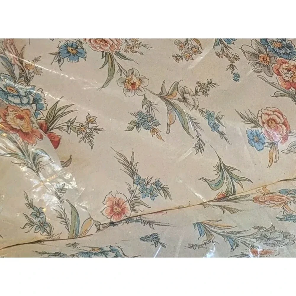 NOS Queen Pillowcases Set Of 2 Percale Floral JC Penney Mystic Harbor Linens Vtg